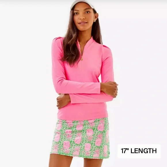 NWOT Lilly Pulitzer Luxletic Maryanna Pineapple Print 17” Golf Skort - Picture 1 of 7